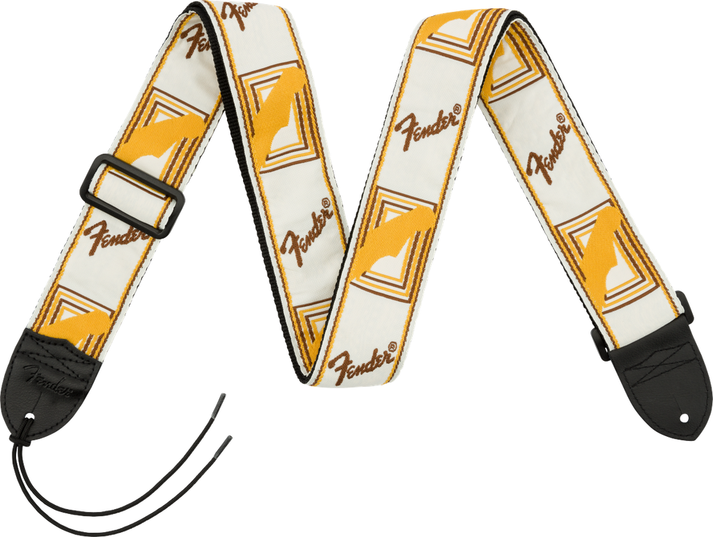 Fender  Monogrammed Strap, White/Brown/Yellow