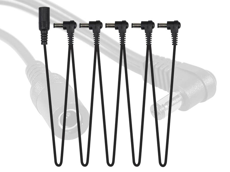 Xvive power distribution cable, connects to psu, 5 female and 1 male connectors, daisy chain