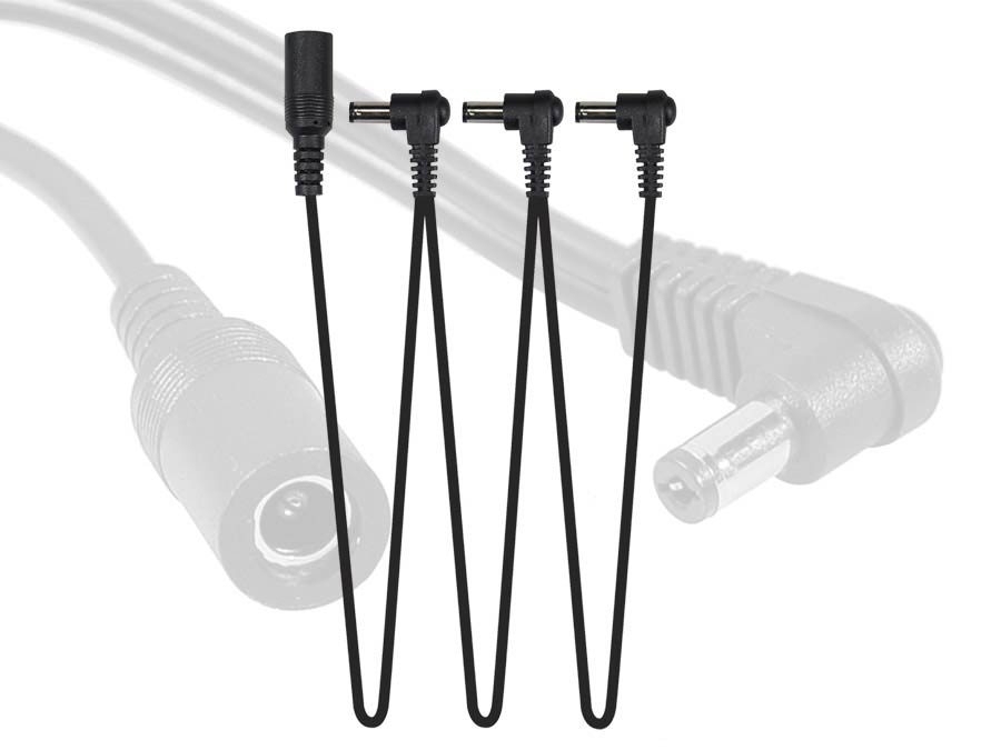 Xvive power distribution cable, connects to psu, 3 female and 1 male connectors, daisy chain