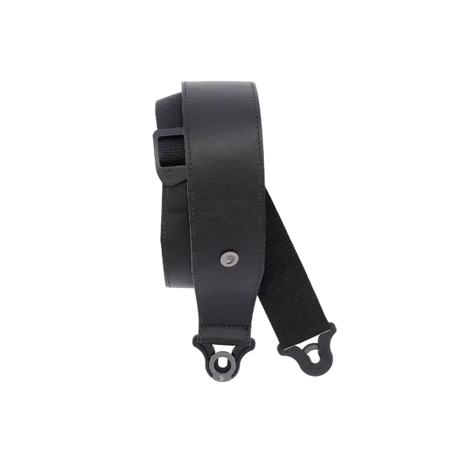 D'Addario Comfort Leather Auto Lock Guitar Strap, Black