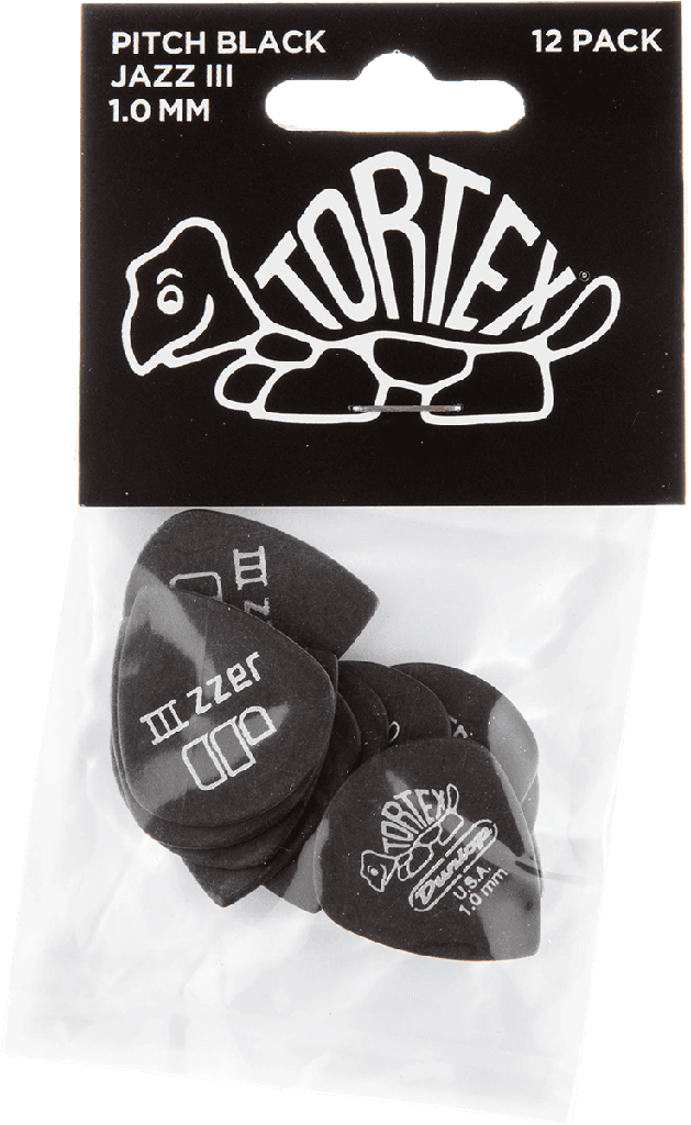 DUNLOP Tortex Jazz Black 12 x 1,00 mm ADU 482P100