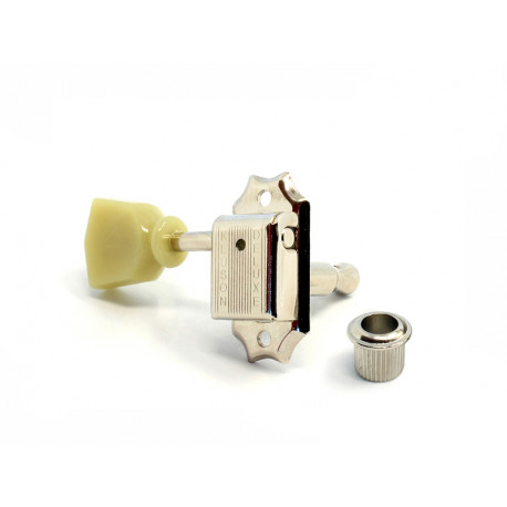 KLUSON MACHINE HEADS TRADITIONAL DOUBLE-LINE 3+3 TULIP BUTTON 1:15 NICKEL