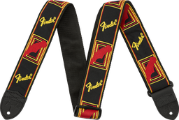 [0990681500] Fender Monogrammed Strap, Black/Yellow/Red