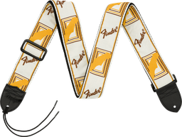 [0990683000] Fender  Monogrammed Strap, White/Brown/Yellow