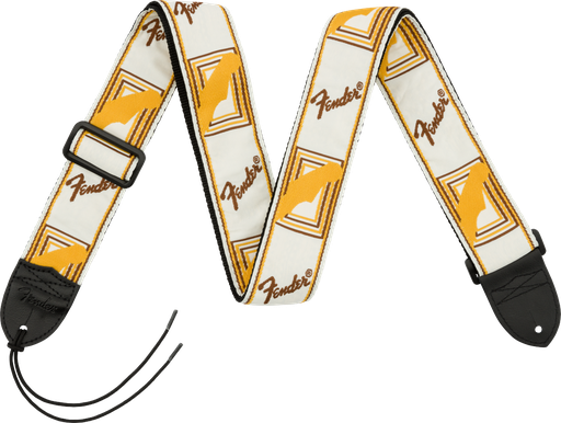 [0990683000] Fender  Monogrammed Strap, White/Brown/Yellow