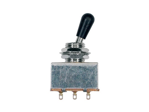 [SW-5-CB] Boston toggle switch 3-way, block shape, black knob, nickel