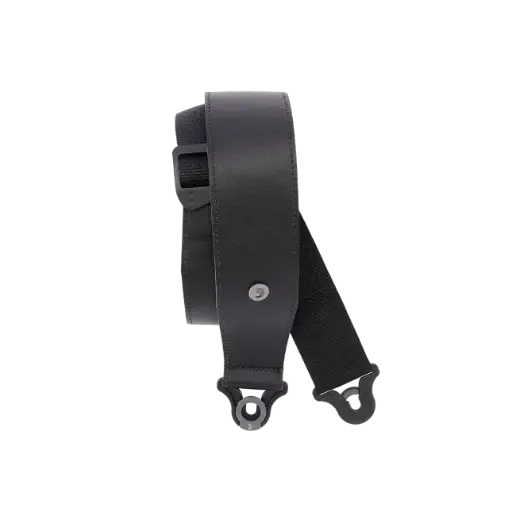 [25BAL00] D'Addario Comfort Leather Auto Lock Guitar Strap, Black