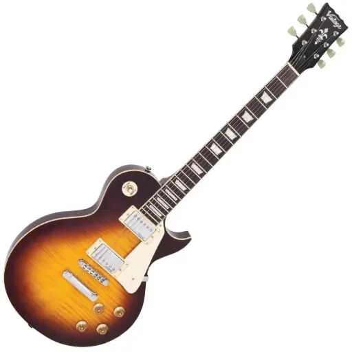 [V100IT] Vintage V100 ReIssued Electric Guitar ~ Flamed Iced Tea