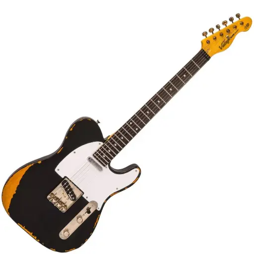 [V62MRBK] Vintage V62 ICON Electric Guitar ~ Distressed Black