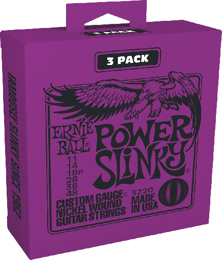 [CEB 3220] Ernie Ball 3-pack 3220 Power Slinky 11-48