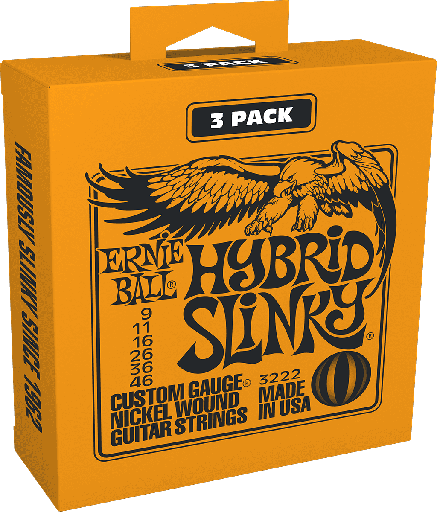 [CEB 3222] Ernie Ball 3-pack 3222 Hybrid Slinky 9-46
